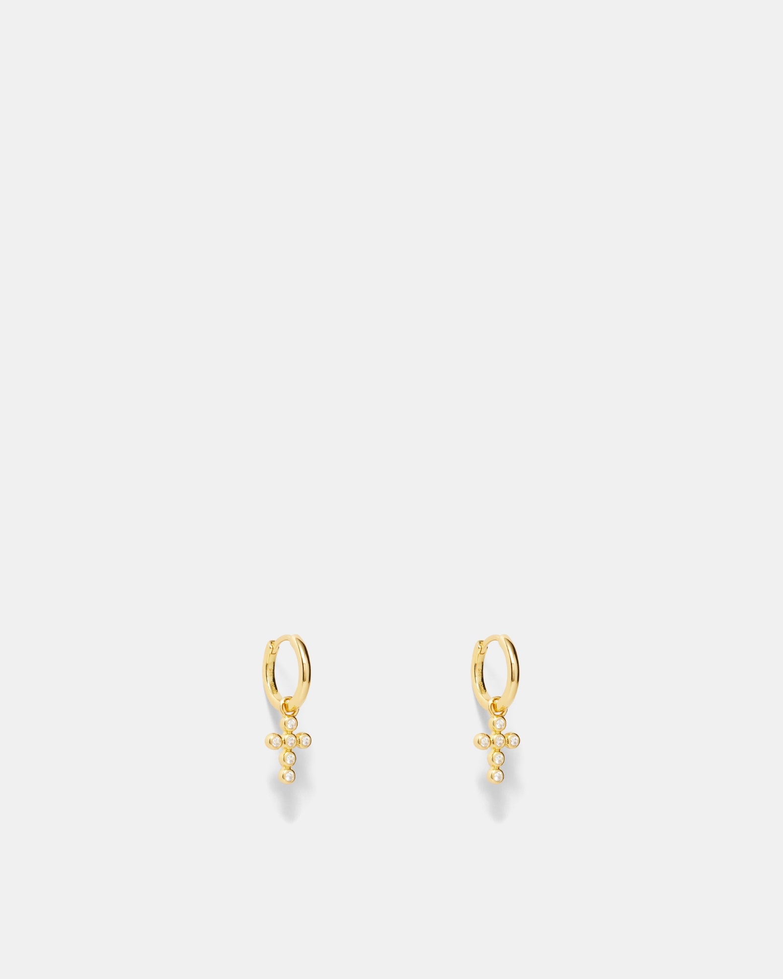Faith Huggie Hoop Earrings - Gold