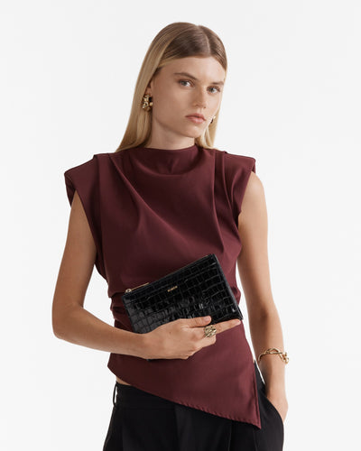 Yvette Gusset Pouch - Black