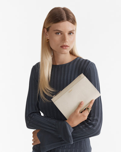 Yvette Gusset Pouch - Pearl