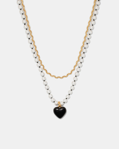 Heart Beat Necklace - Black