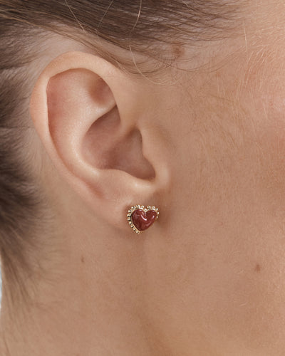 En Pointe Mini Stud Earrings - Claret