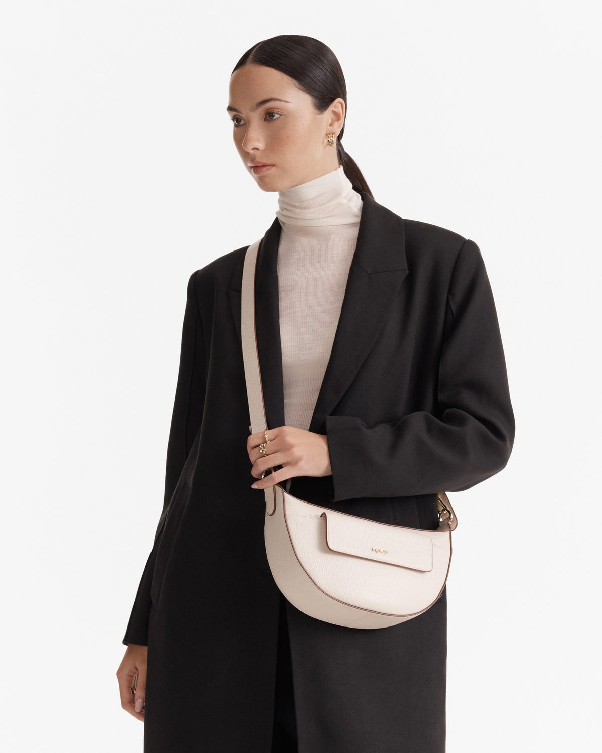 Preston Crescent Crossbody Bag - Linen
