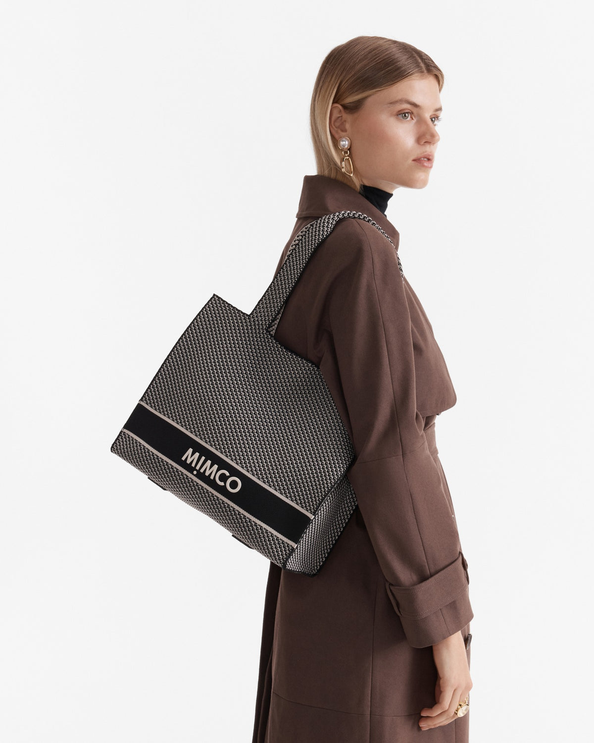 Blondie Boxy Tote Bag - Black White