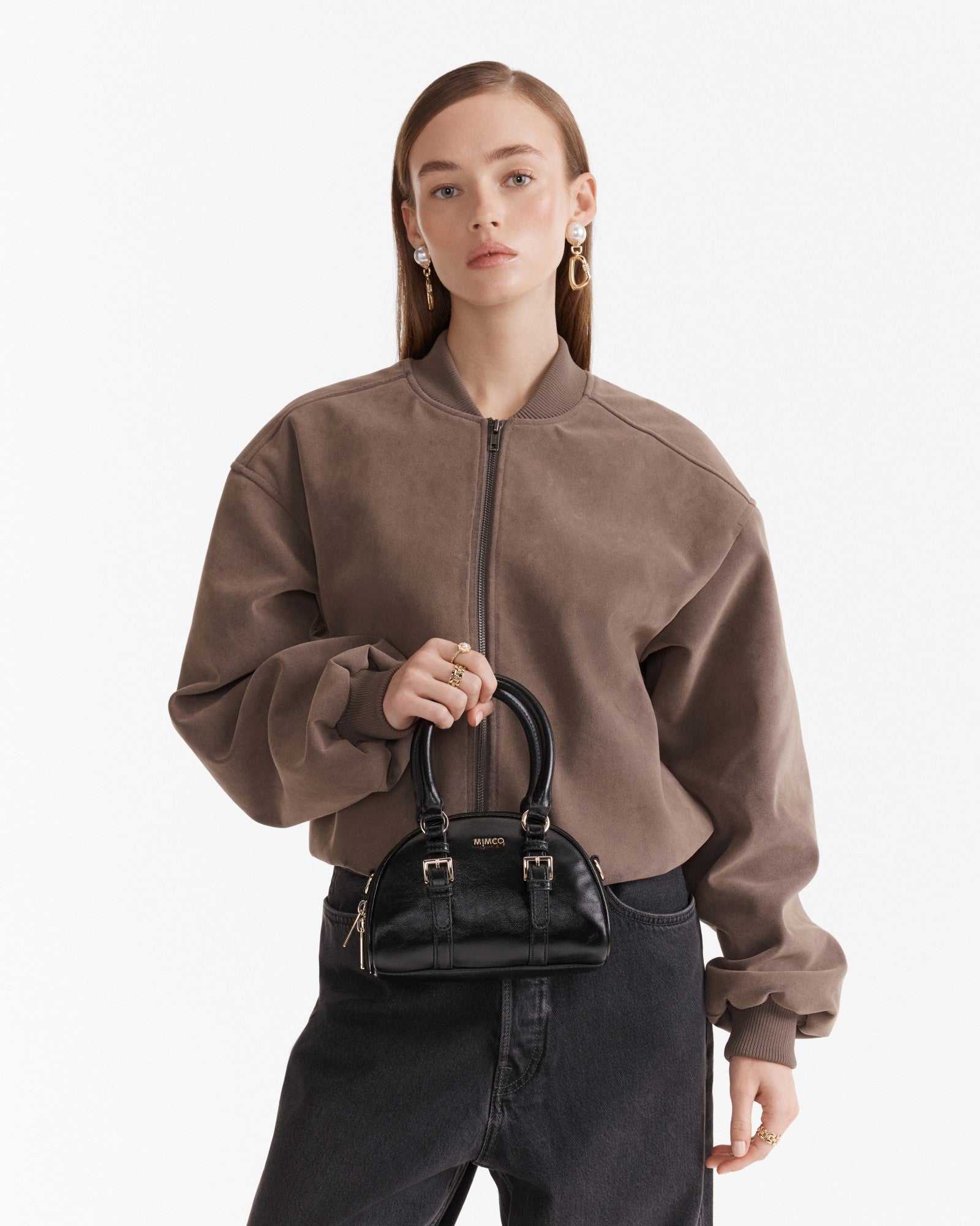 Robin Mini Bowler Crossbody Bag - Black
