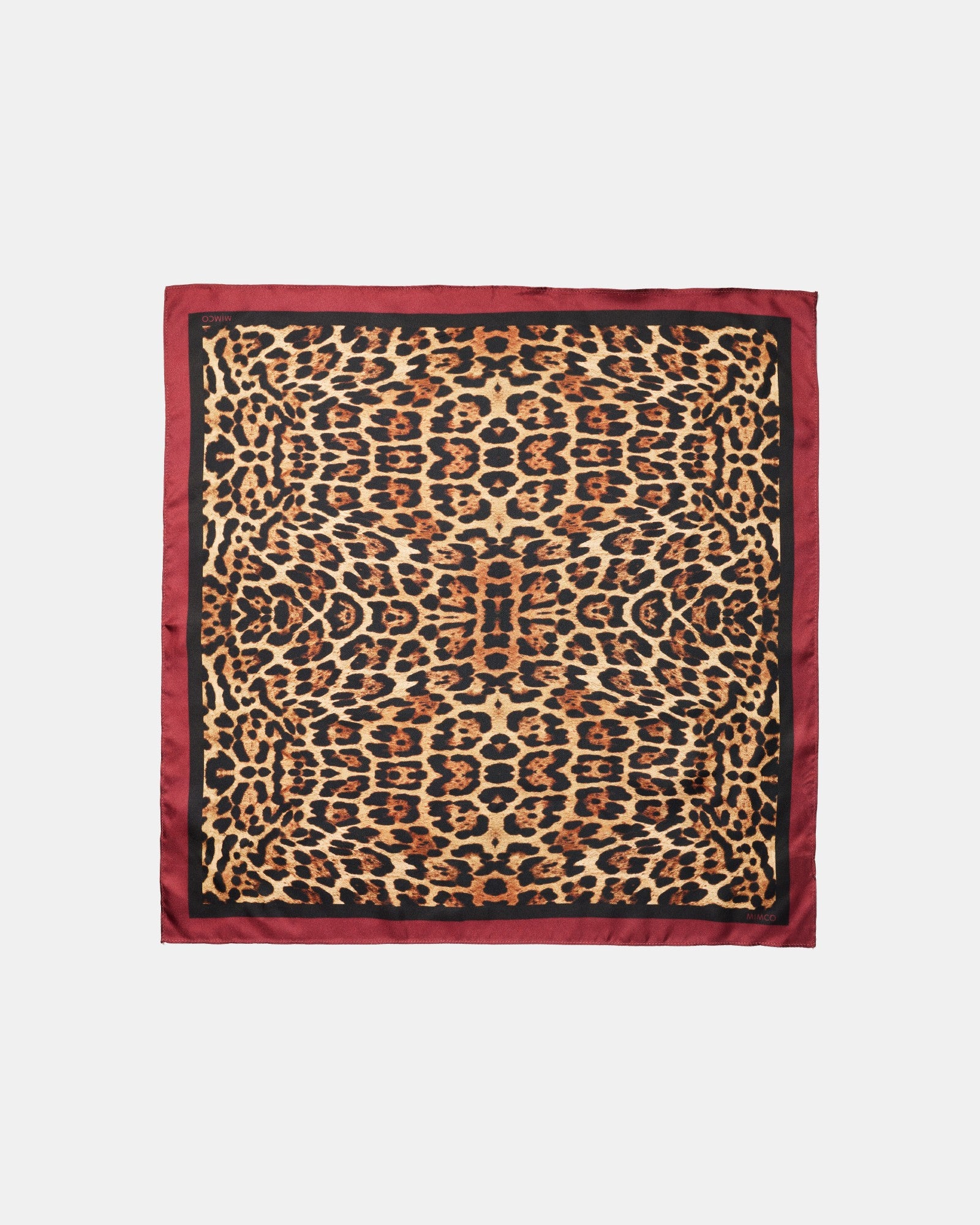Leopard Square Scarf - Claret