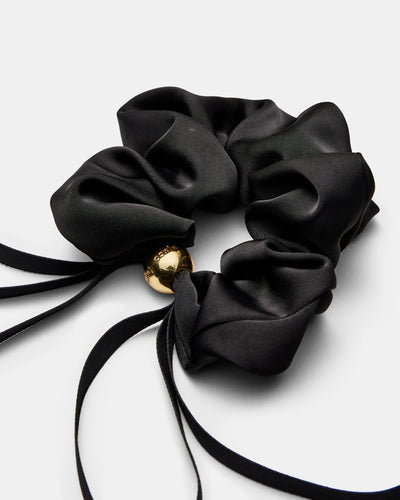 Ribbon Scrunchie - Black