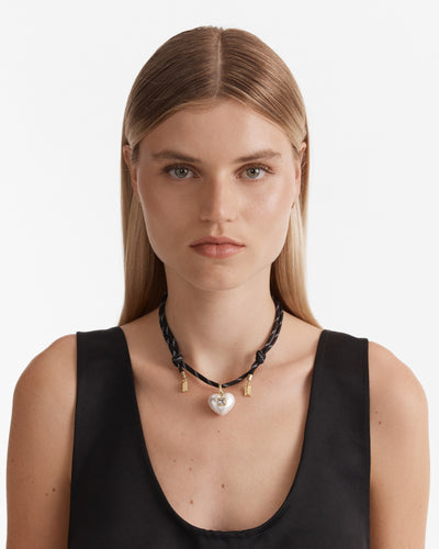 Devotion Heart Necklace - Black