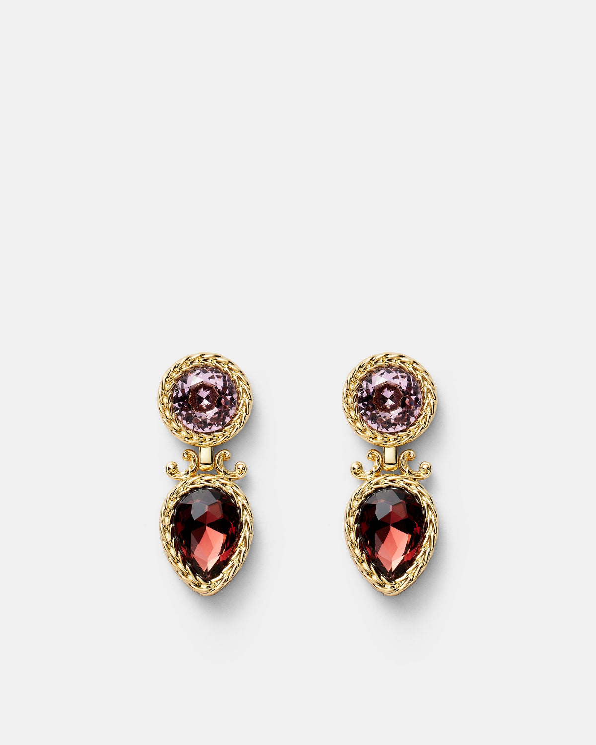 So Ornate Drop Earrings - Rouge Noir