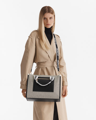 Patch Tote Bag - Black White