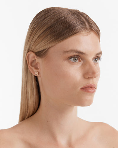 Lune Stud Earrings - Rose Gold