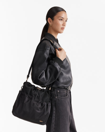 Cady Bucket Crossbody Bag - Black Light Gold