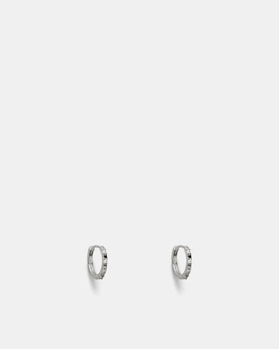 Vela Huggie Hoop Earrings - Silver