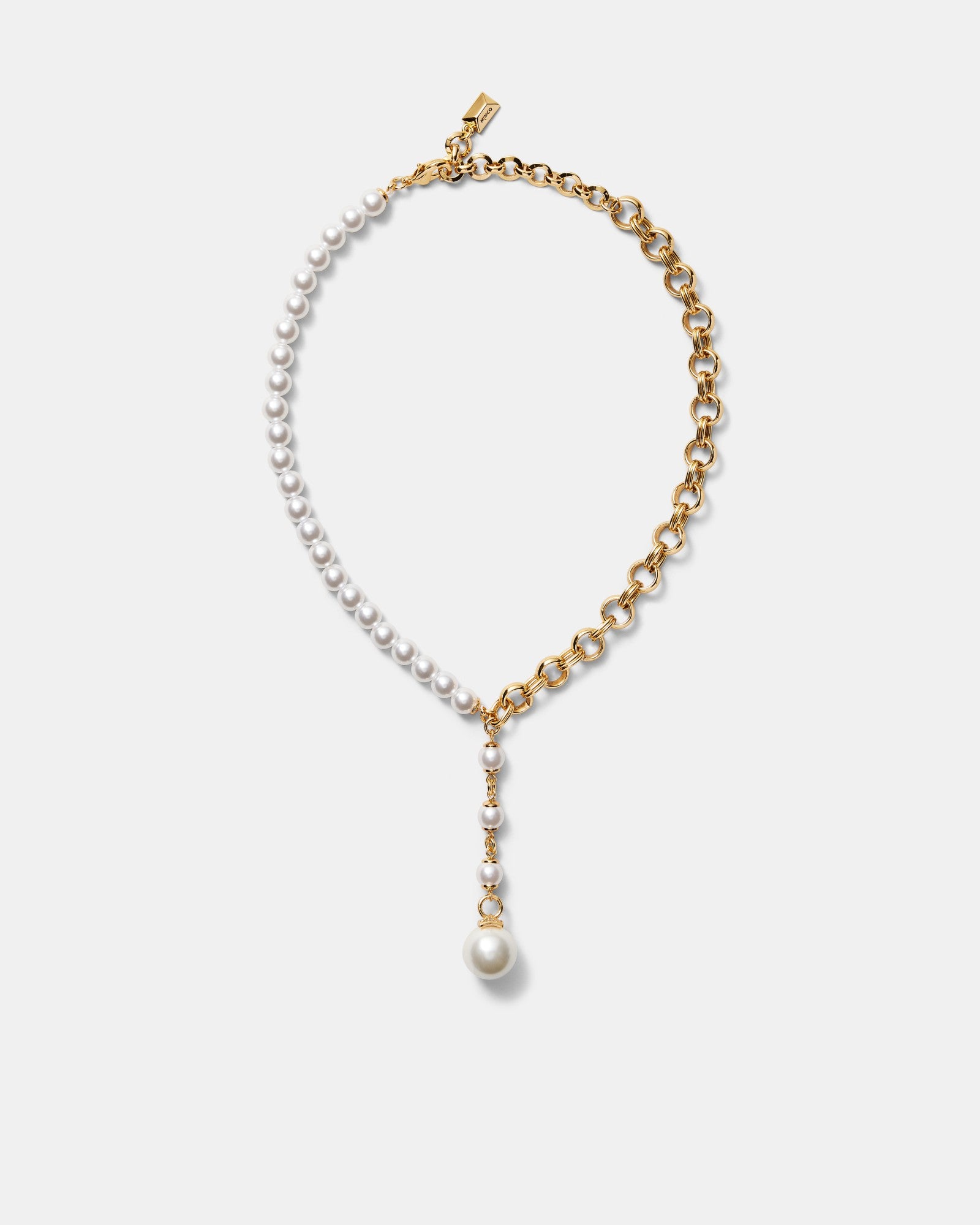 Demeanour Pearl Lariat Necklace - Pearl