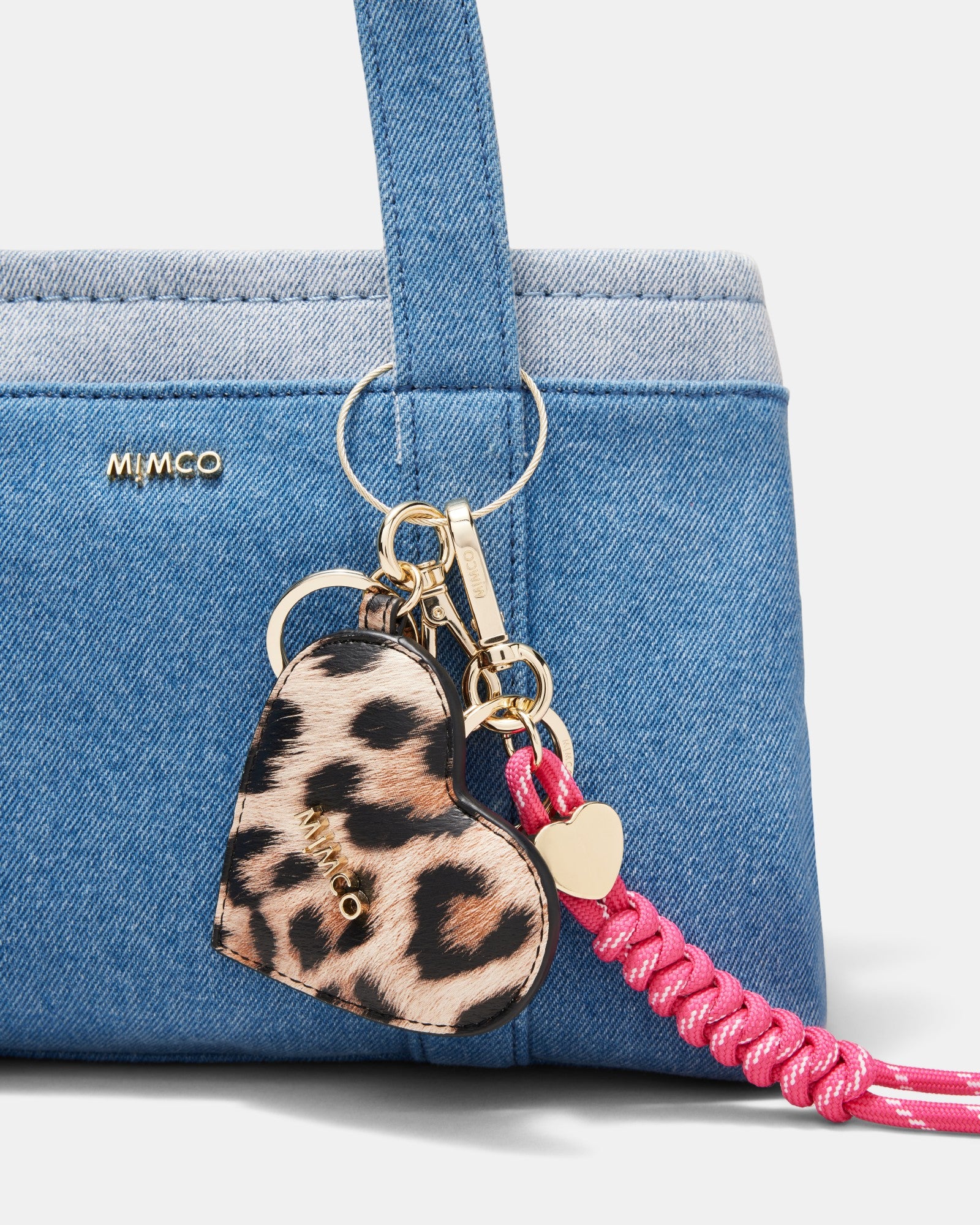 Heart Mirror Bag Charm - Leopard