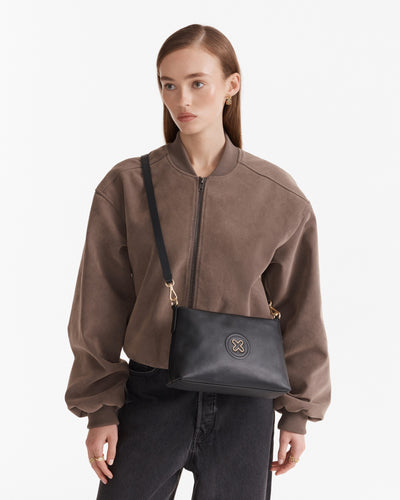 Bay Strap Crossbody Bag - Black Light Gold