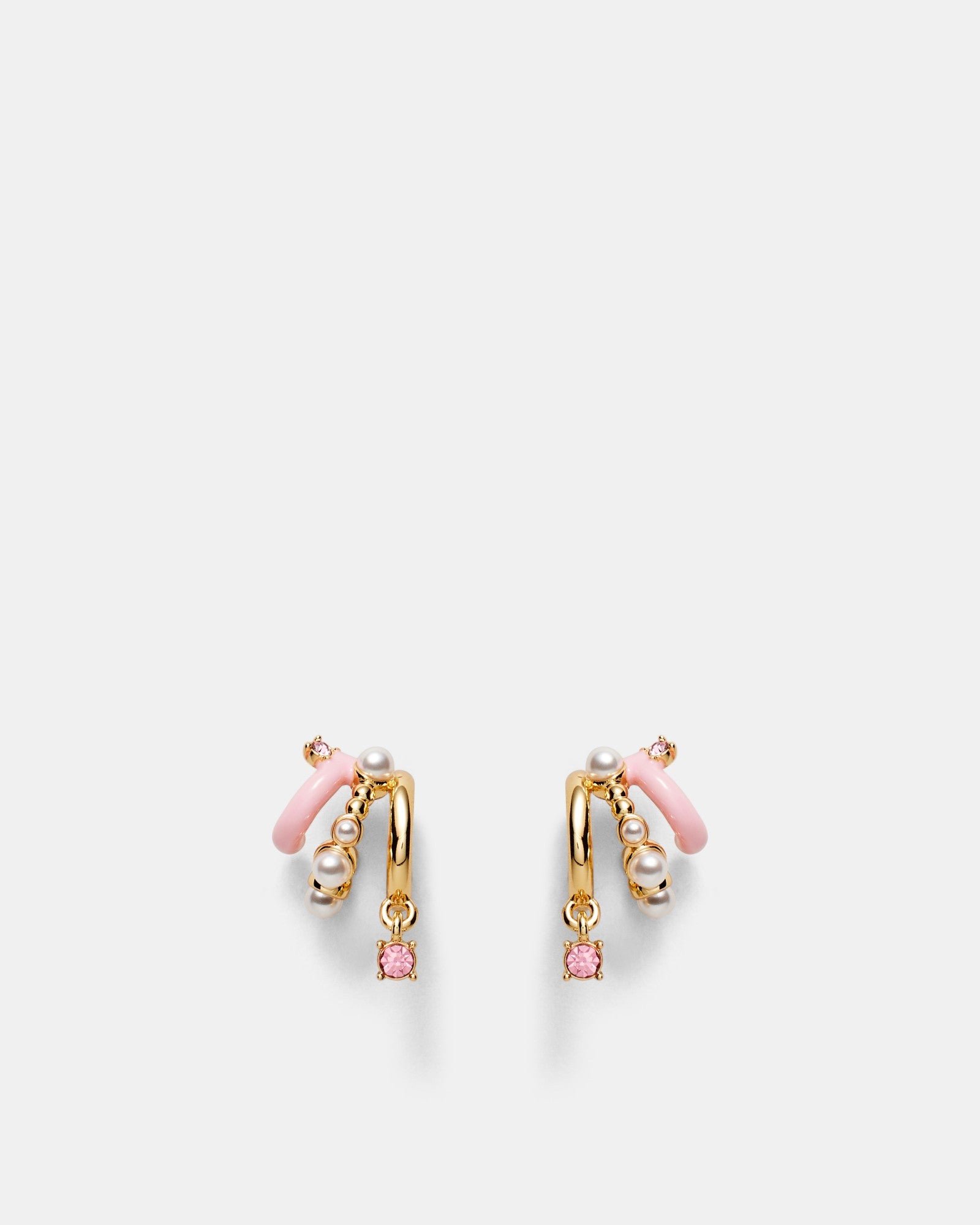 Illusion Hoop Earrings - Pink