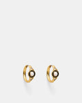Ring Ring Huggie Hoop Earrings - Black