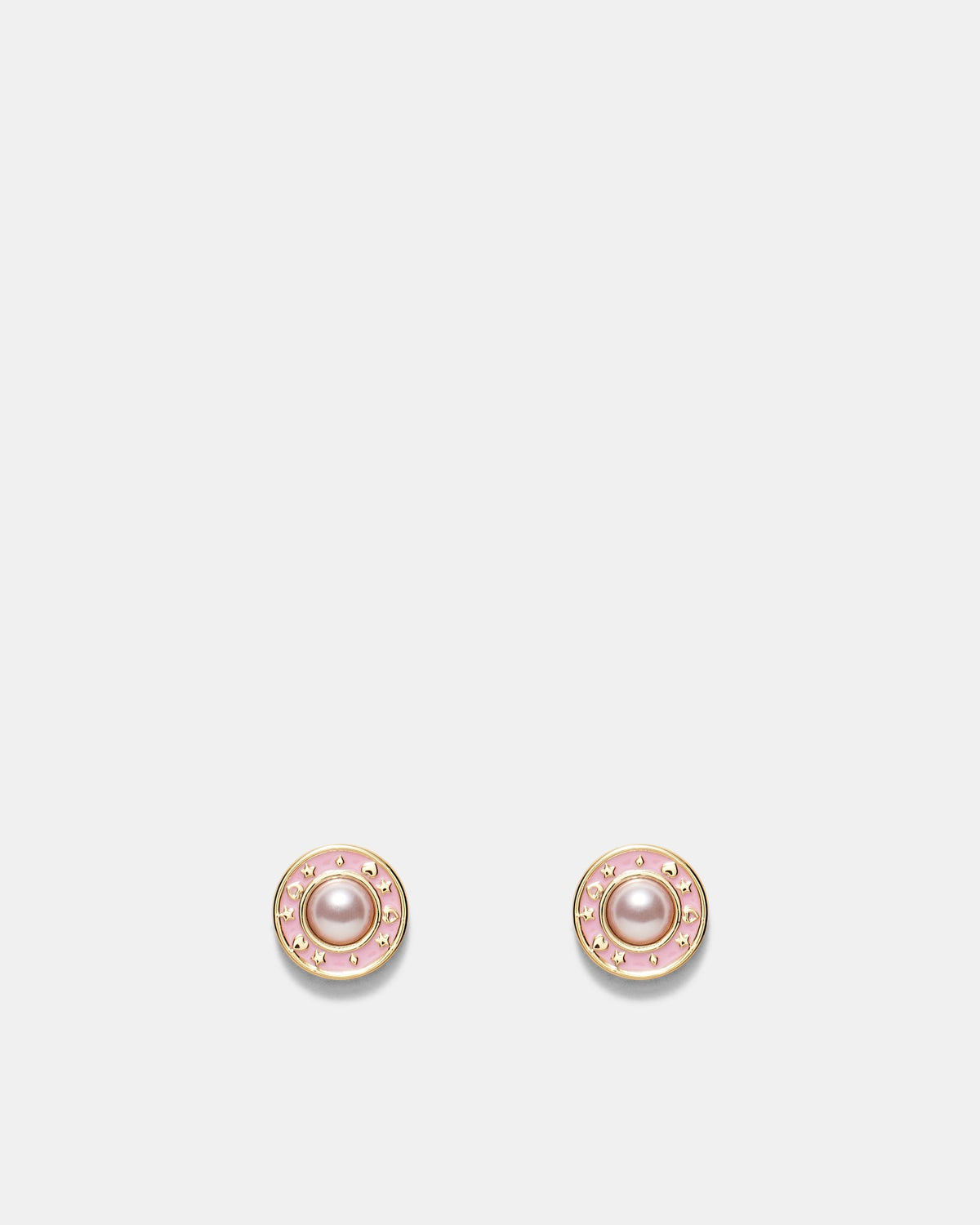 Ring Ring Stud Earrings - Ballet