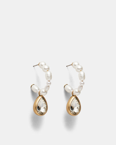 Bubbly Pearl Hoop Earrings - Pearl