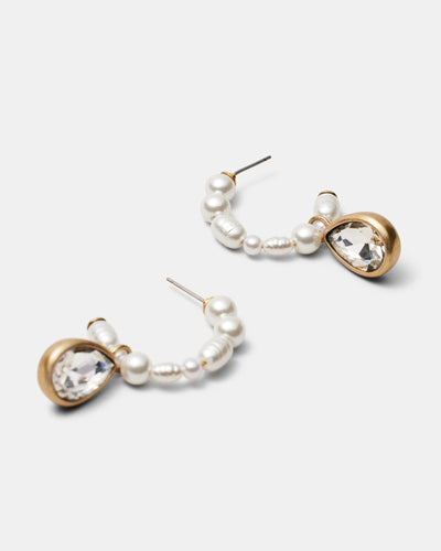 Bubbly Pearl Hoop Earrings - Pearl