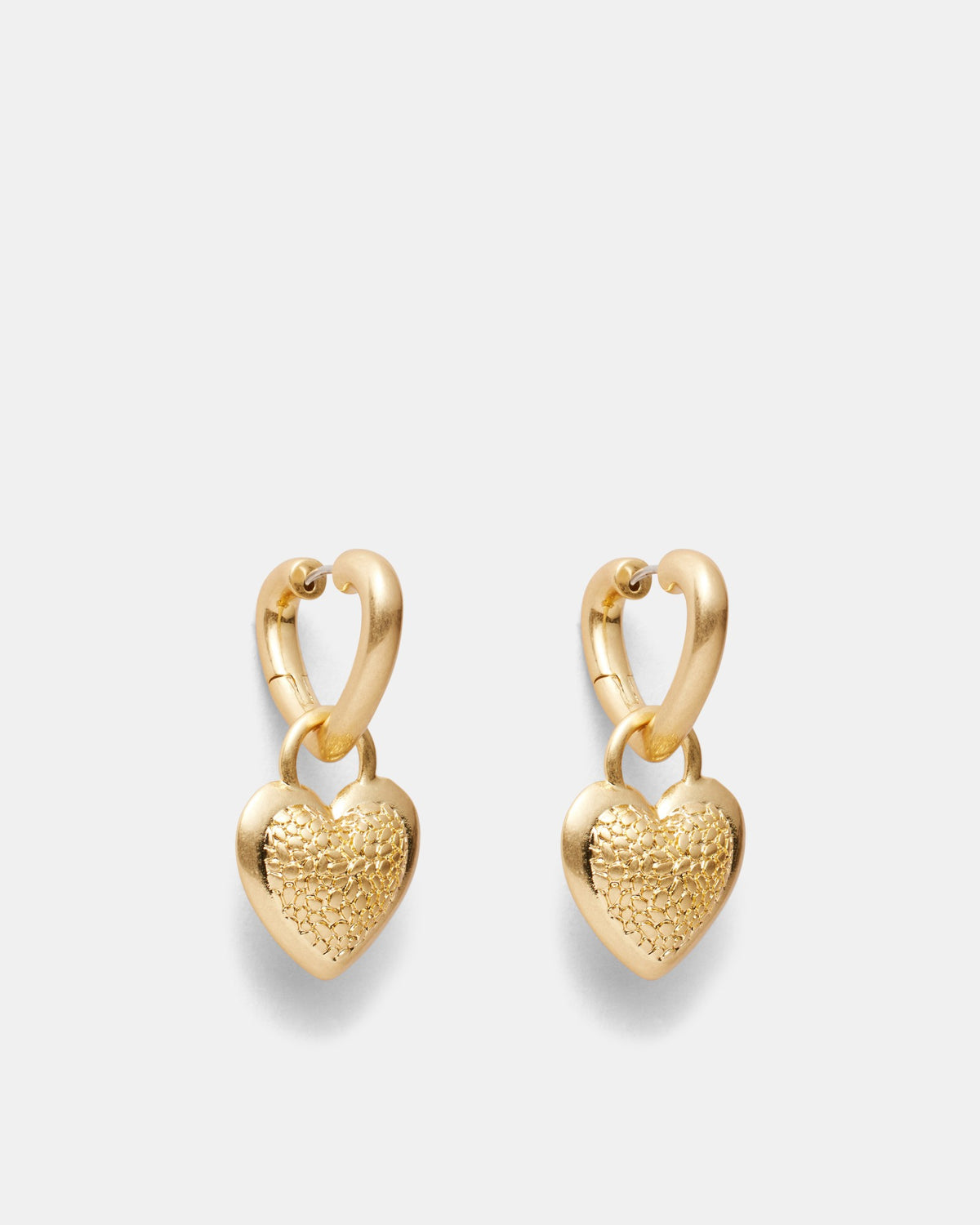 So Fetch Heart Drop Earrings - Gold