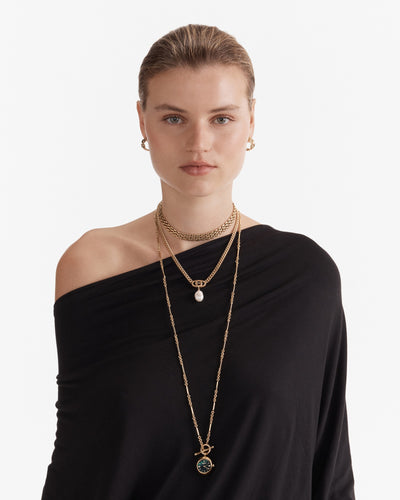 In Time Watch Necklace - Pine