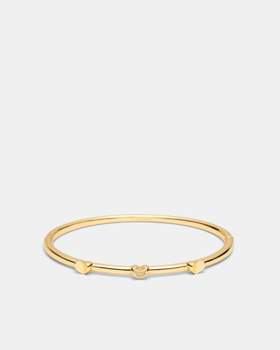 Heart To Heart Bangle - Gold