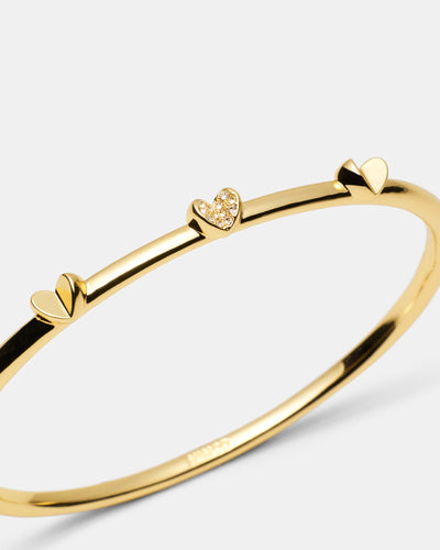 Heart To Heart Bangle - Gold
