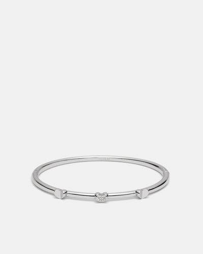 Heart To Heart Bangle - Silver