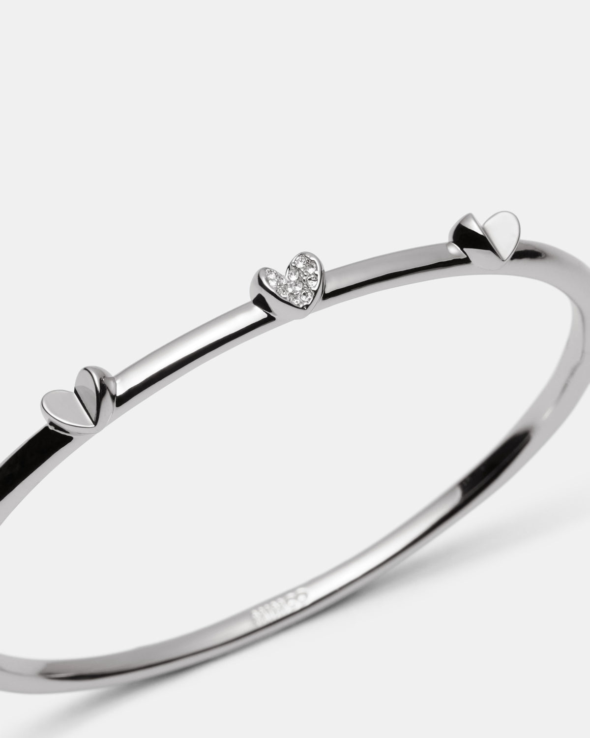 Heart To Heart Bangle - Silver