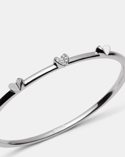 Heart To Heart Bangle - Silver