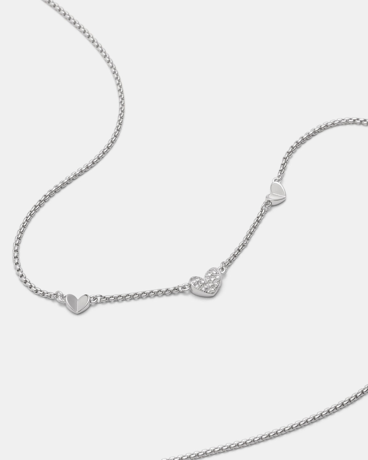 Heart To Heart Necklace - Silver