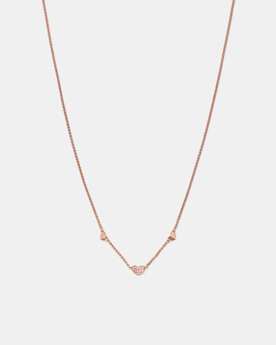 Heart To Heart Necklace - Rose Gold