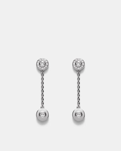 Glitters Drop Earrings - Silver