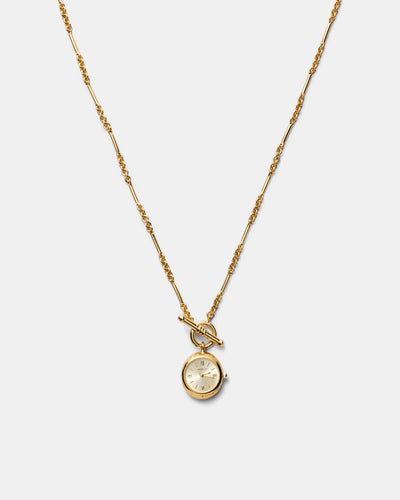 In Time Watch Necklace - Gold