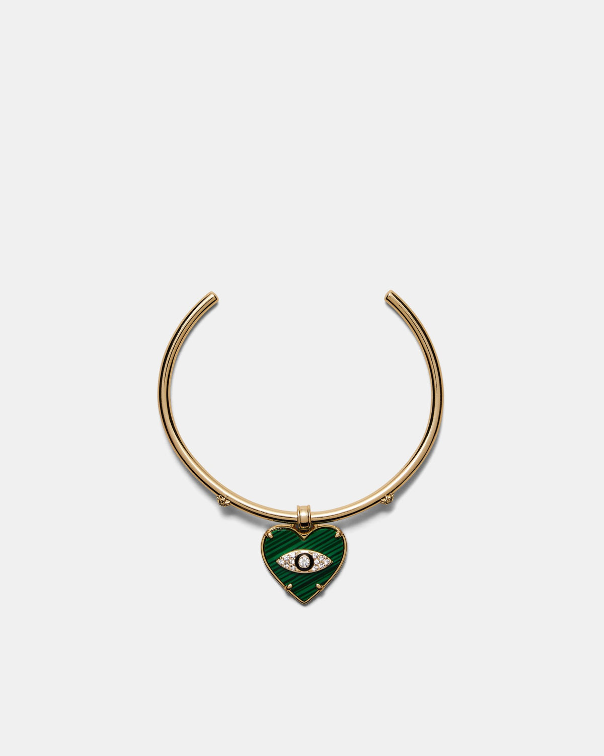 Emotional Heart Cuff Bracelet - Malachite