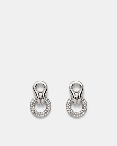 Lets Connect Hoop Earrings - Silver