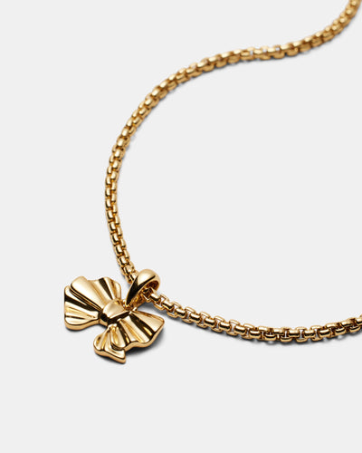 Girl Squad Bow Necklace - Gold