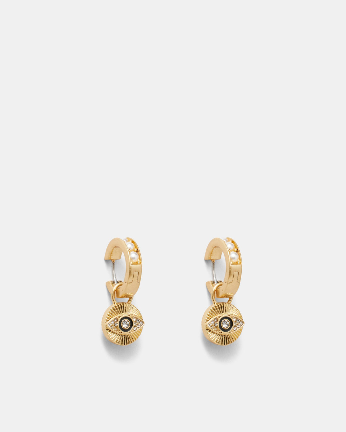 Emotively Pearl Huggie Hoop Earrings - Pearl