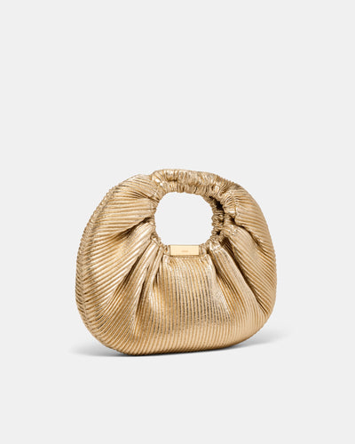 Bianca Pleated Grab Bag - Light Gold
