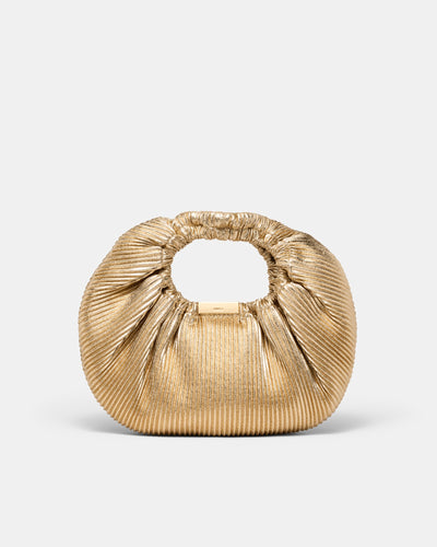 Bianca Pleated Grab Bag - Light Gold