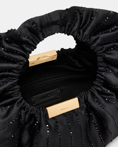 Bianca Rouched Grab Bag - Black