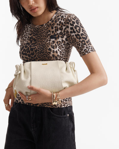 Fleur Tie Crossbody Bag - Vanilla