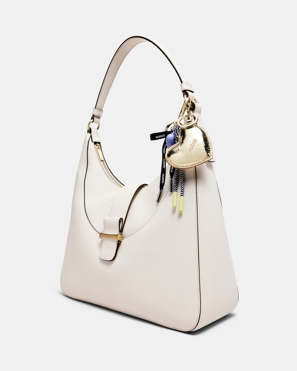 Romance Heart Bag Charm - Light Gold