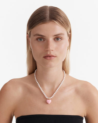 Heart Beat Necklace - Pink