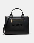 Patch Leather Tote Bag - Black
