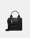 Patch Leather Mini Tote Bag - Black