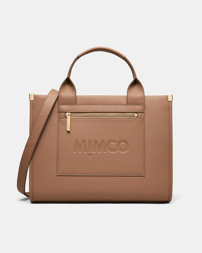 Patch Leather Tote Bag - Fawn