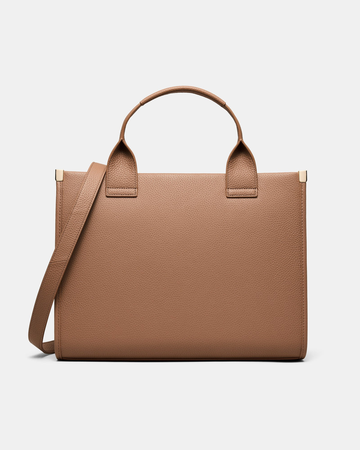 Patch Leather Tote Bag - Fawn