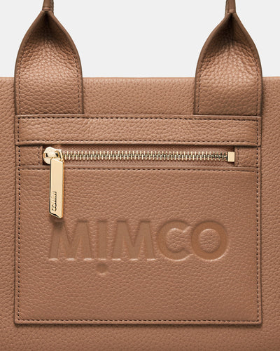 Patch Leather Mini Tote Bag - Fawn